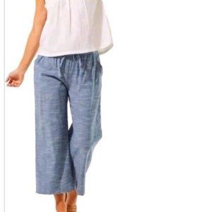 Pact Chambray Sunday Wide Leg 100% Organic Cotton Cropped Womens, Medium